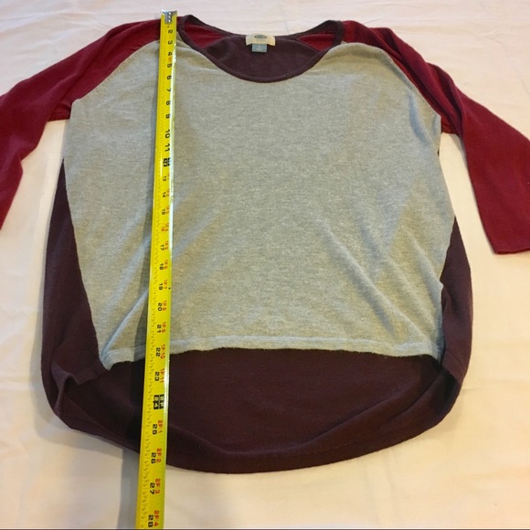 Old Navy Small Grey Maroon Color Block Blouse Top - Picture 4 of 8